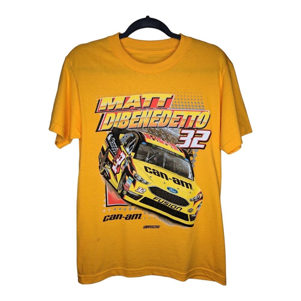 Nascar Matt Dibenedetto Signed Autographed Racing T Shirt 32 Can-Am Yellow Small